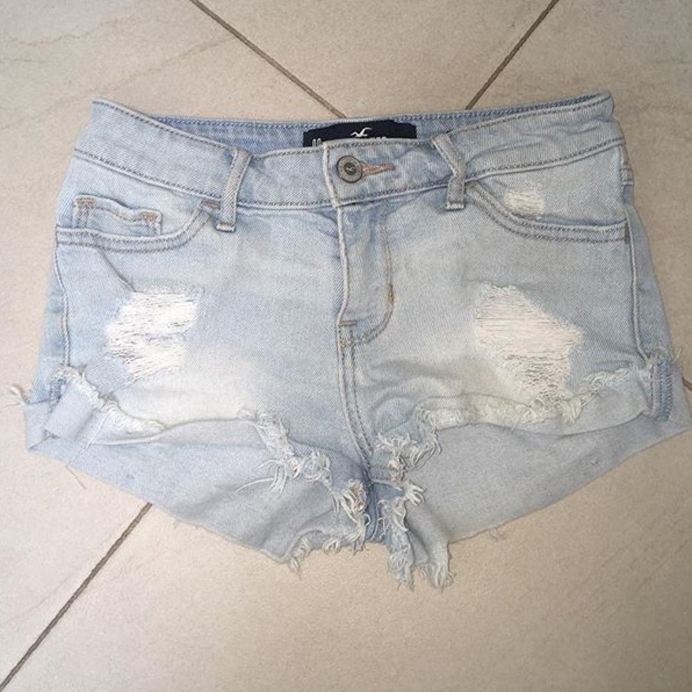 Ripped jean shorts